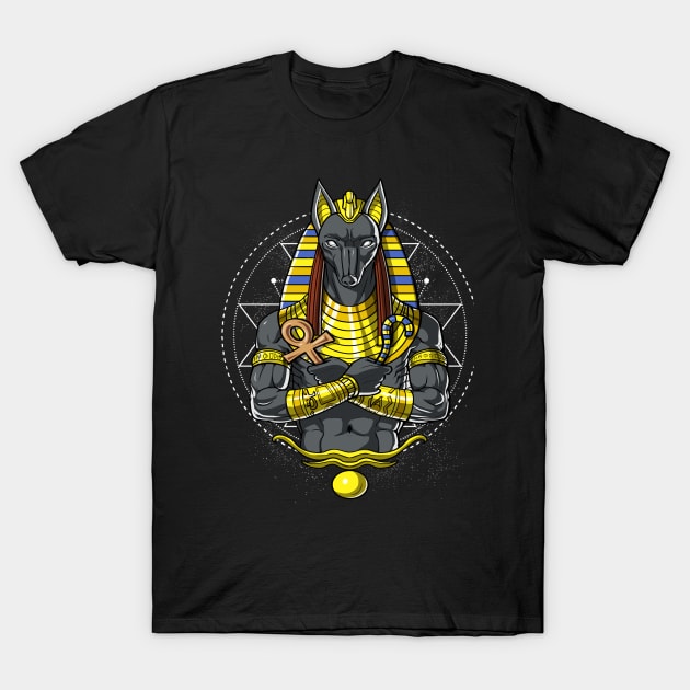 Egyptian God Anubis T-Shirt by underheaven